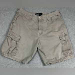 VTG Billabong Cargo Short Mens 34 Beige Baggy‎ Y2K Beach Skater Grunge Slouchy